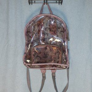 Clear Pink Unicorn Backpack